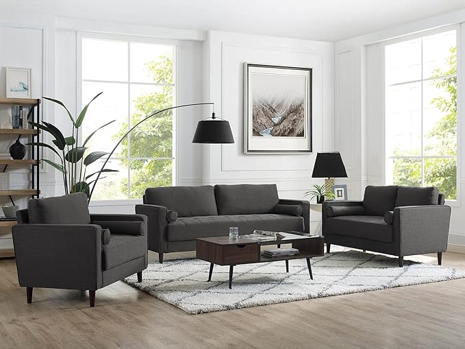 LifeStyle Solutions Arm chair, 39.8" W x 31.1" D x 33.5" H, Heather Grey - LeafyLoom