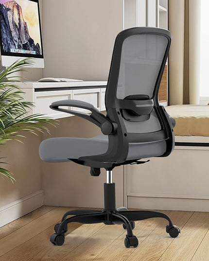 Office Chair, Ergonomic Desk Chair with Adjustable Lumbar Support, High Back Mesh Computer Chair with Flip-up Armrests-BIFMA Passed Task Chairs, Executive Chair for Home Office - LeafyLoom
