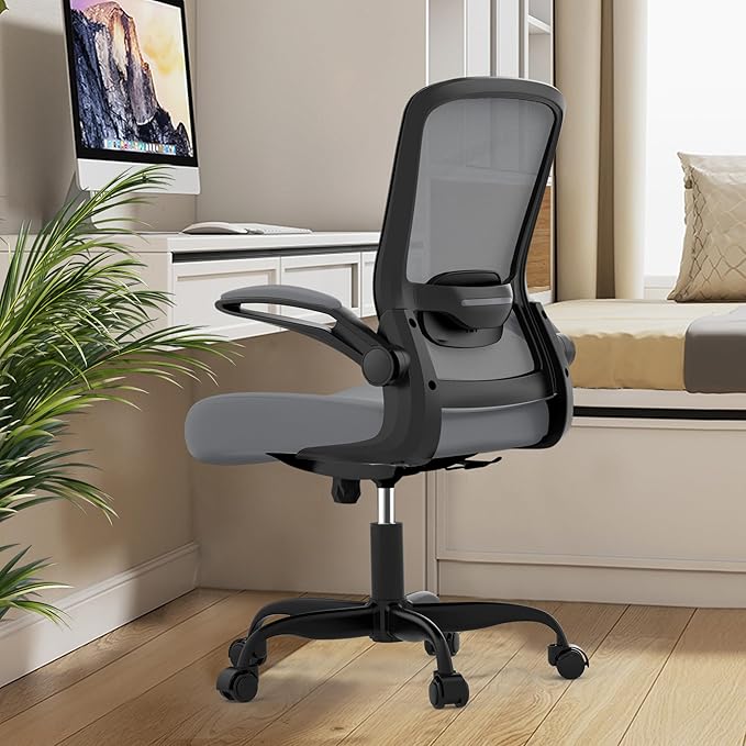 Office Chair, Ergonomic Desk Chair with Adjustable Lumbar Support, High Back Mesh Computer Chair with Flip-up Armrests-BIFMA Passed Task Chairs, Executive Chair for Home Office - LeafyLoom
