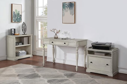 OSP Home Furnishings Country Meadows 48 Inch Writing Desk with Drawer, Antique White - LeafyLoom