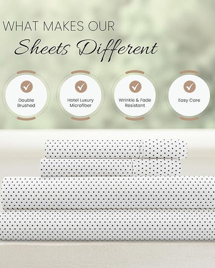 Linen Market 4 Piece King Bedding Sheet Set (Gray Stippled) - Sleep Better Than Ever with These Ultra-Soft & Cooling Bed Sheets for Your King Size Bed - Deep Pocket Fits 16" Mattress - LeafyLoom