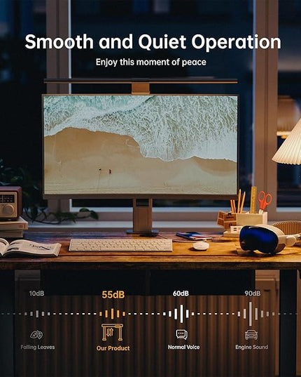 Height Adjustable Desk with Keyboard Tray, 55 x 24 Inches Electric Standing Desk, Stand up Computer Table with Memory Preset, Dark Brown, Splice Board - LeafyLoom