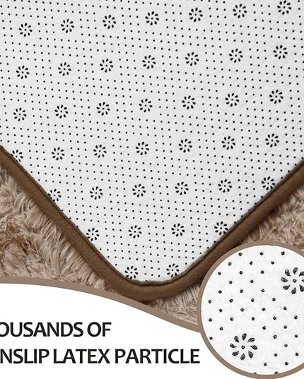 4x6 Large Area Rugs for Living Room, Super Soft Fluffy Modern Bedroom Rug, Tie-Dyed Brown Indoor Shag Fuzzy Carpets for Girls Kids Nursery Room Home Decor - LeafyLoom