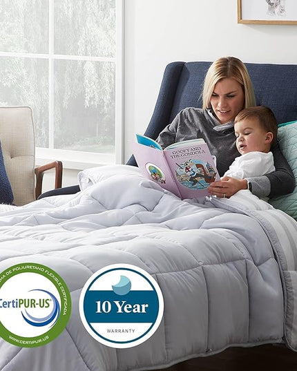 Lucid 5 Inch Gel Memory Foam Mattress - Firm Feel - Gel Infusion - Memory Foam Infused with Bamboo Charcoal - Breathable Cover - Queen - LeafyLoom