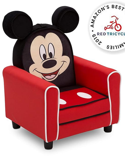 Delta Children Figural Upholstered Kids Chair, Wood ,Disney Mickey Mouse - LeafyLoom
