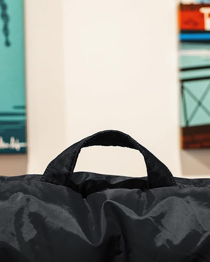 Big Joe Roma Bean Bag Chair, Black Smartmax, Durable Polyester Nylon Blend, 3 feet - LeafyLoom