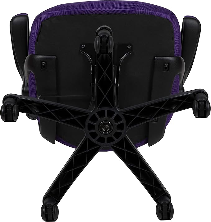 Flash Furniture Porter High-Back Swivel Office Chair with Adjustable Lumbar Support and Seat Height, Ergonomic Mesh Desk Chair with Flip-Up Armrests, Purple/Black - LeafyLoom