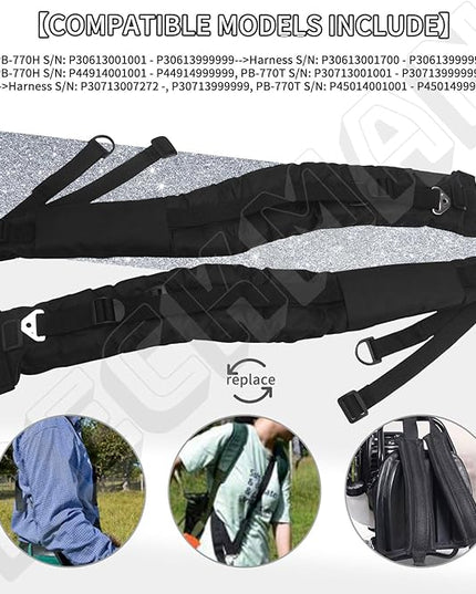 DECKMAN P021046660 P021046661 Back Pack Harness Kit Compatible with Echo P021046661 P021046660 PB-760LNH PB-770H PB-770T Backpack Blower Replace Harness Strap Kit, Includes 2 Straps Left Right - LeafyLoom
