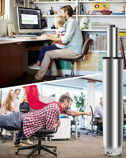 5.5 inch Office Chair Cylinder Replacement,Heavy Duty Gas Lift Cylinder for Office Desk Chairs/Gaming Chair,Gas Lift Hydraulic/Pneumatic Piston, Universal Size (Silver) - LeafyLoom