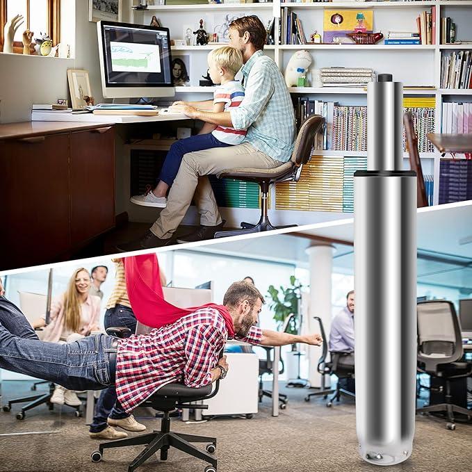 5.5 inch Office Chair Cylinder Replacement,Heavy Duty Gas Lift Cylinder for Office Desk Chairs/Gaming Chair,Gas Lift Hydraulic/Pneumatic Piston, Universal Size (Silver) - LeafyLoom