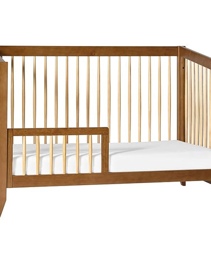 Babyletto Sprout 4-in-1 Convertible Crib with Toddler Bed Conversion Kit in Chestnut and Natural, Greenguard Gold Certified - LeafyLoom