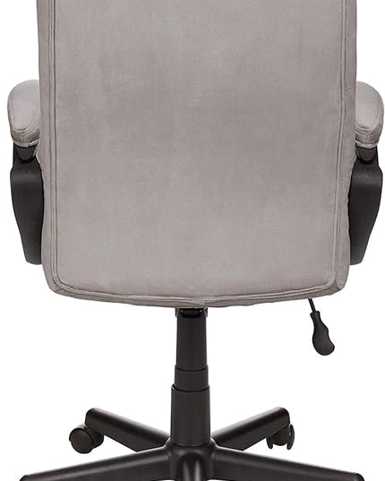 Amazon Basics Classic Office Desk Computer Chair - Adjustable, Swiveling, Ultra-Soft Microfiber, Lumbar Support, 28"D x 25"W x 43.5"H, Light Gray - LeafyLoom