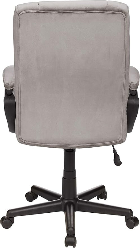 Amazon Basics Classic Office Desk Computer Chair - Adjustable, Swiveling, Ultra-Soft Microfiber, Lumbar Support, 28"D x 25"W x 43.5"H, Light Gray - LeafyLoom
