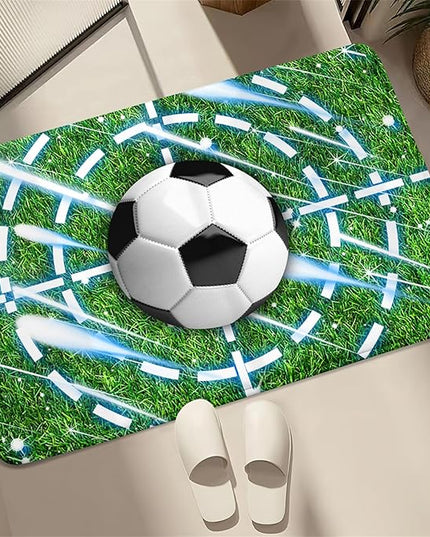 Football Rug for Boys Room - Soccer Rug for Boys Room Football Printed Rug for Kids Room Football Decor for Boys Bedroomsports Ball Doormat for Living Room Bedroom,2'×3' - LeafyLoom