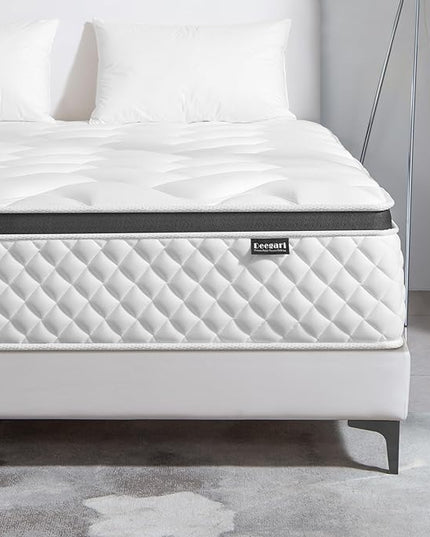 Full Mattress,12 Inch Full Size Mattress in a Box,Gel Memory Foam and Innerspring Hybrid Mattress with Individual Pocket Spring for Motion Isolation,Pressure Relief,Medium Firm Feel - LeafyLoom