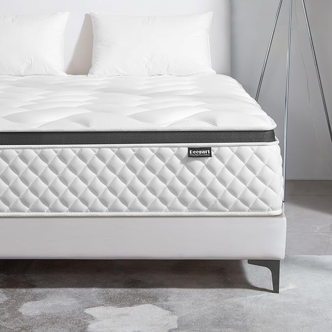 Full Mattress,12 Inch Full Size Mattress in a Box,Gel Memory Foam and Innerspring Hybrid Mattress with Individual Pocket Spring for Motion Isolation,Pressure Relief,Medium Firm Feel - LeafyLoom