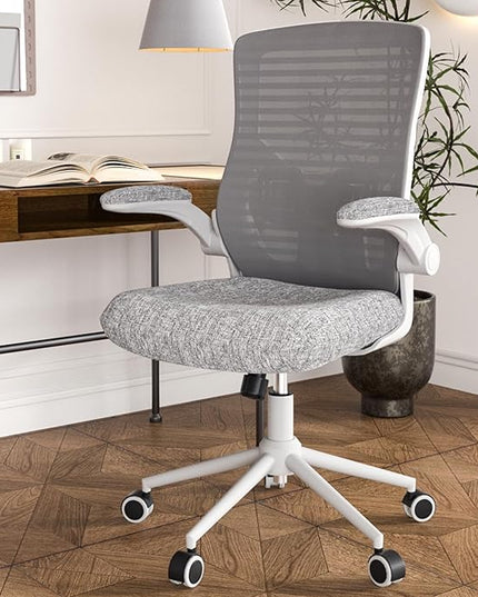 Office Chair, High Back Desk Chair with Adjustable Lumbar Support, Ergonomic Mesh Computer Chair with Premium Cold-Cured Cushion, Height Liftable Swivel Chair for Home Office - LeafyLoom