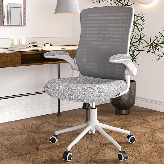 Office Chair, High Back Desk Chair with Adjustable Lumbar Support, Ergonomic Mesh Computer Chair with Premium Cold-Cured Cushion, Height Liftable Swivel Chair for Home Office - LeafyLoom