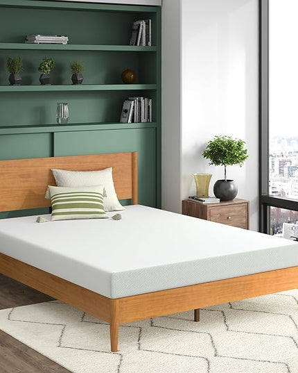 ZINUS 6 Inch Green Tea Memory Foam Mattress, King, Fiberglass Free, Patented Custom Contour Support, Sturdy Base Foam, CertiPUR-US Certified, Mattress in A Box, White - LeafyLoom
