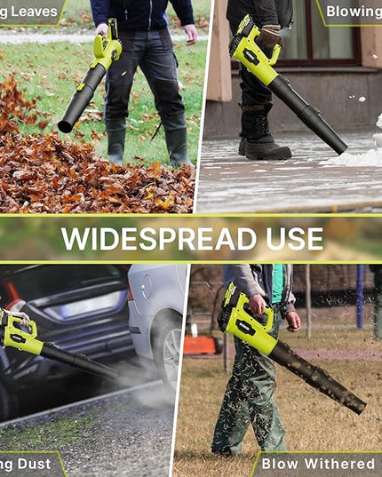 Leaf Blower, 21V Electric Cordless Leaf Blower, 2 X 2.0Ah Batteries and Charger Included, Lightweight Leaf Blower for Patio Cleaning, Lawn Care, Blowing Leaves and Dust, etc. - LeafyLoom