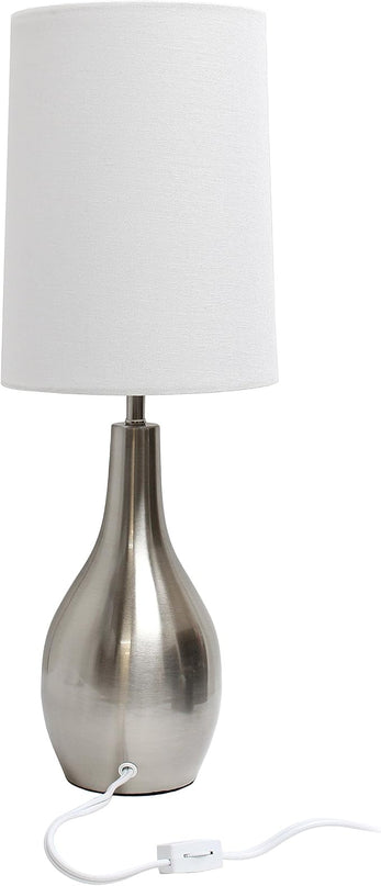 Simple Designs LT3303-BSN 1 Light Tear Drop Table Lamp, Brushed Nickel (Pack of 4) - LeafyLoom
