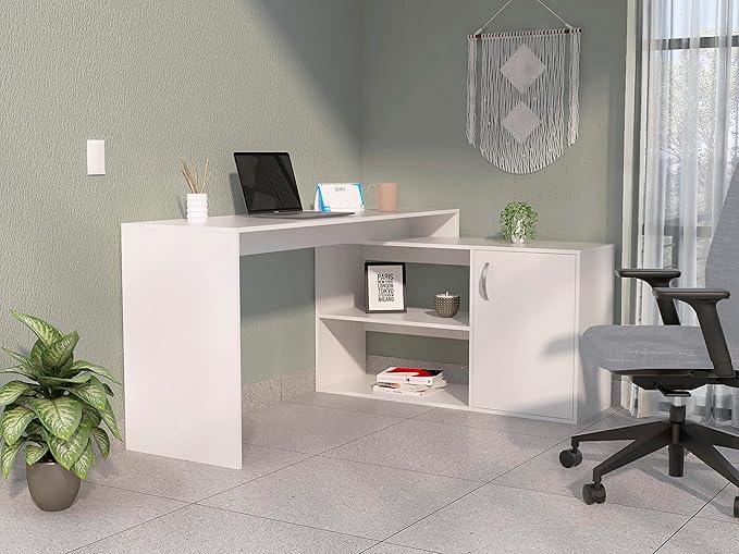 NicBex Kimberly-DW-00045-LWJ Home Office Desks, 45.86"x59.64"x30.11", White - LeafyLoom