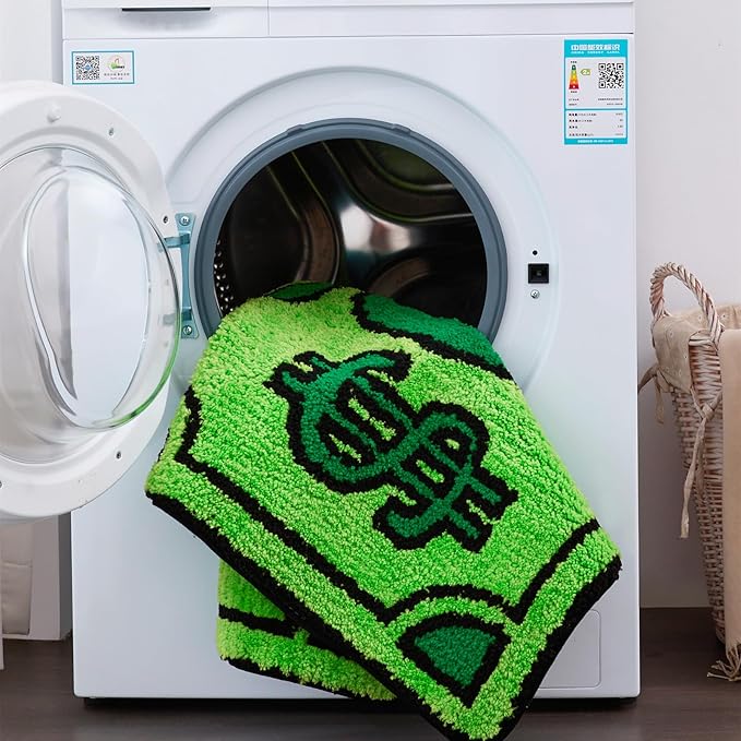 RoomTalks Cute Money Rug 2x3 Cartoon Funny Cool Small Throw Rugs for Girls Bedroom Kids Bathroom Kitchen Dorm Non Slip Machine Washable Soft Shag Accent Floor Rug, Unique Gift for Kids Girls - LeafyLoom