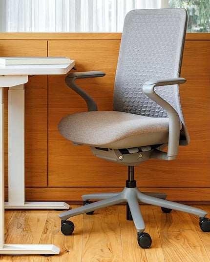 Branch Verve Chair - High Performance Executive Office Chair with Contoured Seat Back and Adjustable Lumbar Rest - High Density Foam Cushion with Aluminum Base - Up to 275 lbs - Lunar - LeafyLoom