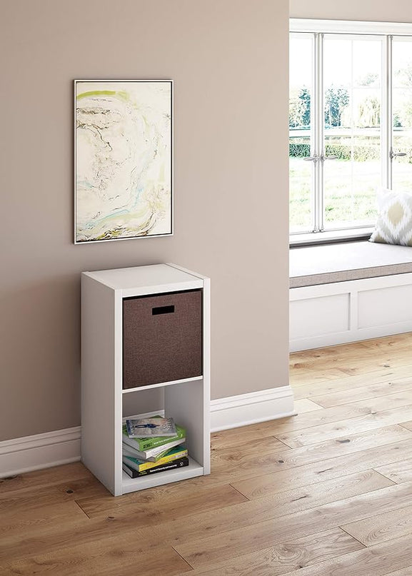 ClosetMaid 2 Cube Storage Shelf Organizer Bookshelf with Open Back, Vertical or Horizontal, Easy Assembly, Wood, White Finish - LeafyLoom