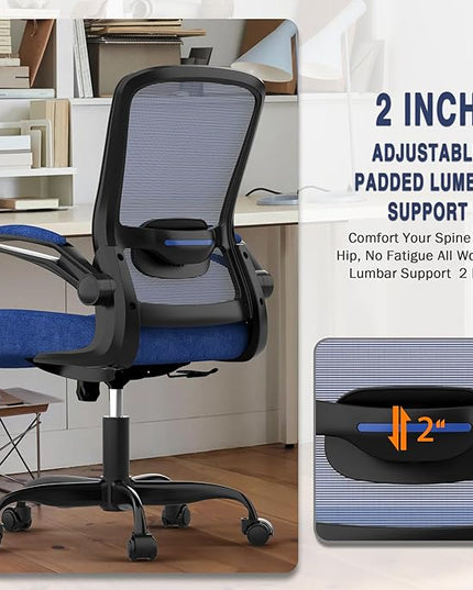 Office Chair, Ergonomic Desk Chair with Adjustable Lumbar Support, High Back Mesh Computer Chair with Flip-up Armrests-BIFMA Passed Task Chairs, Executive Chair for Home Office - LeafyLoom