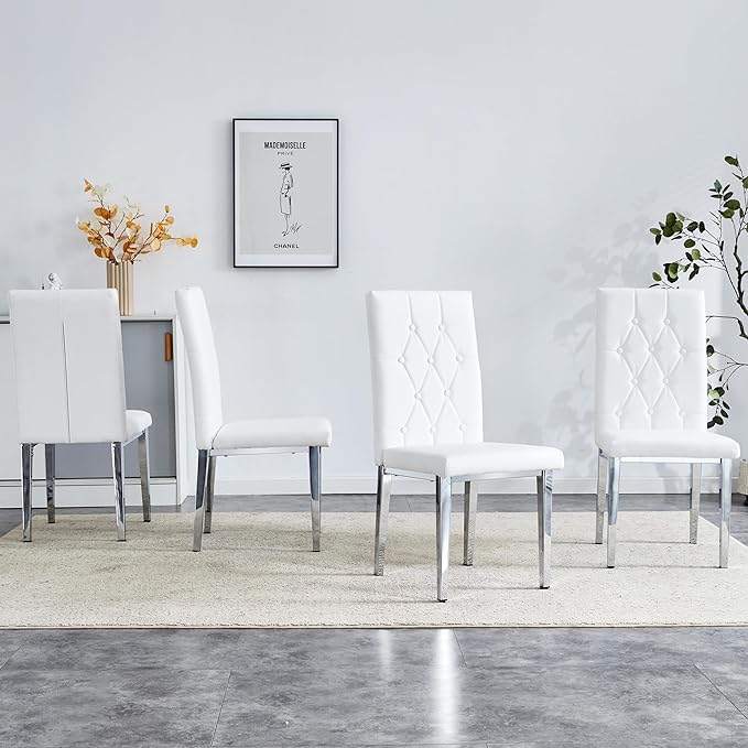 NicBex Haerin-SD-00290-LWJ Dining Chairs, 17.5"x17.5"x38.2", White - LeafyLoom