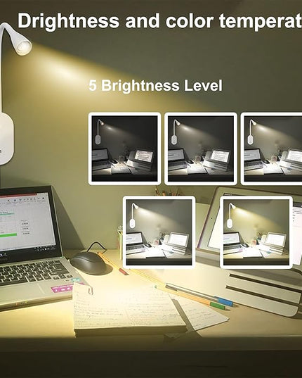 QinYing Reading Lights for Books in Bed, Wall Mounted Book Light for Reading in Bed, USB Charging 5 Dimming Levels Headboard Reading Lamp, Touch Control LED Flexible Gooseneck 4000k Bed Lights, White - LeafyLoom