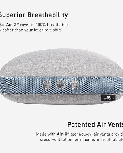 Bedgear Flow Performance Pillow - Size 1.0 - Soft Bed Pillows for All Sleep Positions - Maximum Breathability - Washable Cover- Back, Stomach, and Side Sleeper Pillow - 20" W x 26" L x 5.25" H - LeafyLoom