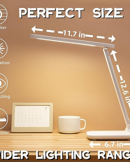 Led Desk Lamp Dimmable Desk Light Reading Lamp 3 Lighting Modes, Eye Protection Desk Lamp Desk Accessories, Study Desk Lamp Equipped USB Charger Suitable for Home Office is for Gift Giving - LeafyLoom
