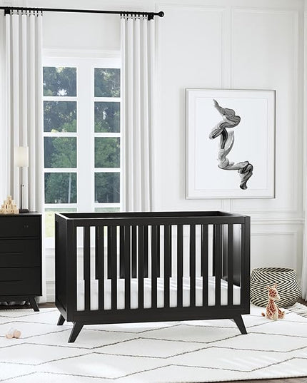 DaVinci Otto 3-in-1 Convertible Crib in Ebony, GREENGUARD Gold Certified - LeafyLoom