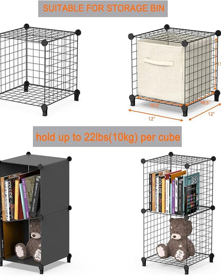 HOMIDEC Closet Organizers and Storage, 12 Storage Cubes, Wire Cube Storage DIY Room Storage Shelf for Garment Racks, Closet, Wardrobe - LeafyLoom