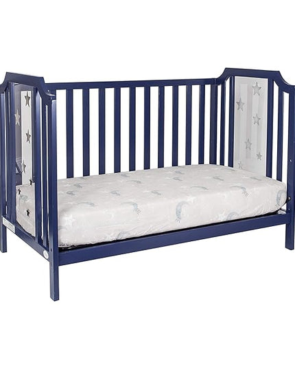 Suite Bebe Celeste 3 in 1 Convertible Island Crib Wood and Acrylic, Navy Blue - LeafyLoom