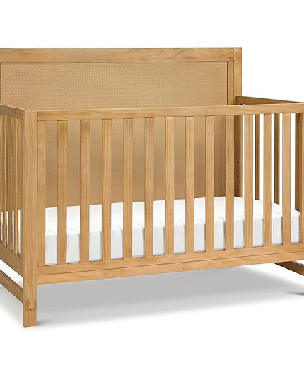 Davinci Margot 4-in-1 Convertible Crib in Honey GREENGUARD Gold Certified - LeafyLoom