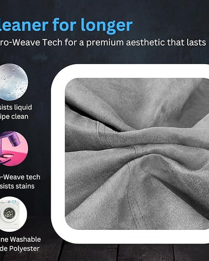 Bean Bag Chair Cover (No Filler) | Bird's Nest Shape | Adult Size | Microsuede | Stuffed Animal Storage for Kids Or Memory Foam| Double Stitched | Durable Zipper | Soft Premium - LeafyLoom