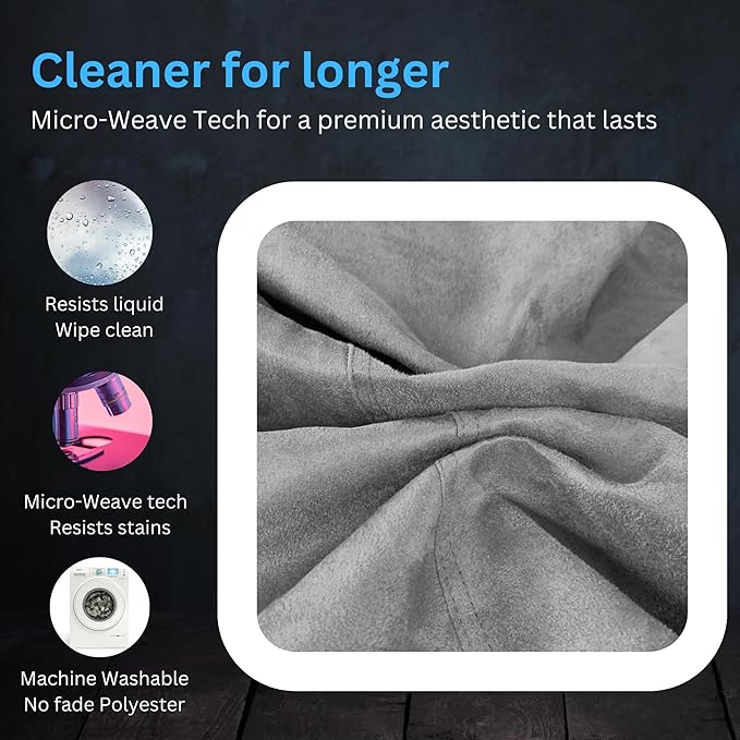 Bean Bag Chair Cover (No Filler) | Bird's Nest Shape | Adult Size | Microsuede | Stuffed Animal Storage for Kids Or Memory Foam| Double Stitched | Durable Zipper | Soft Premium - LeafyLoom