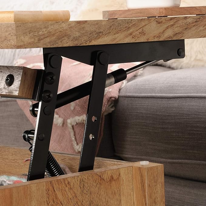 Sauder Cannery Bridge Lift Top Coffee Table, L: 43.15" x W: 19.45" x H: 19.02", Sindoori Mango finish - LeafyLoom