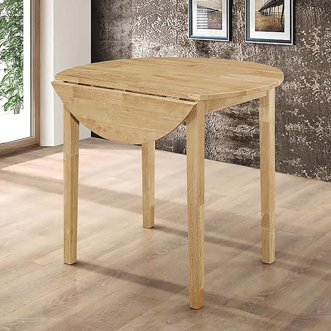 NicBex Small Dining Table for 2 Breakfast Nook Table Set Modern 3-Piece Dining Set with Drop Leaf for Breakfast Nook, Living Room, Small Space, Easy Assembly, Natural - LeafyLoom