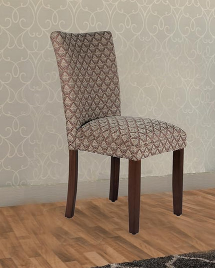 Homepop Home Decor |K1136-F662 | Classic Upholstered Parsons Dining Chair | Single Accent Dining Chair, Blue & Brown Damask - LeafyLoom
