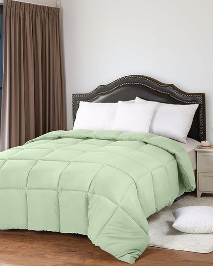 Utopia Bedding All Season 250 GSM Comforter - Plush Siliconized Fiberfill Comforters - Box Stitched (Sage Green, Queen/Full) - LeafyLoom