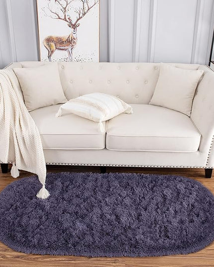 Noahas Ultra Soft Fluffy Bedroom Rugs Kids Room Carpet Modern Shaggy Area Rugs Home Decor 2.6' X 5.3', Taro Purple - LeafyLoom