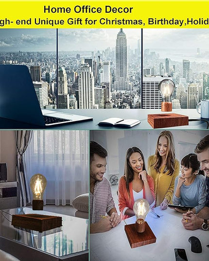 Magnetic Levitating Floating Wireless LED Light Bulb Desk Lamp for Unique Gifts, Room Night Light, Home Office Decor Tech Toys - LeafyLoom