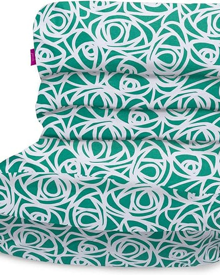 Posh Creations Structured Comfy Bean Bag Chair for Gaming, Reading, and Watching TV, Laguna Lounger, Canvas - Roses Mint - LeafyLoom