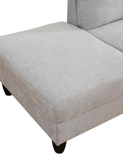 2-Piece L-Shaped Sectional Couches, Lounge, Modular Sofas for Home Office Apartment, Large Living Room Furniture Hand Facing, 2pcs 101.5'' Recliner+55.5'' Chaise(Left), Grey White Lint - LeafyLoom
