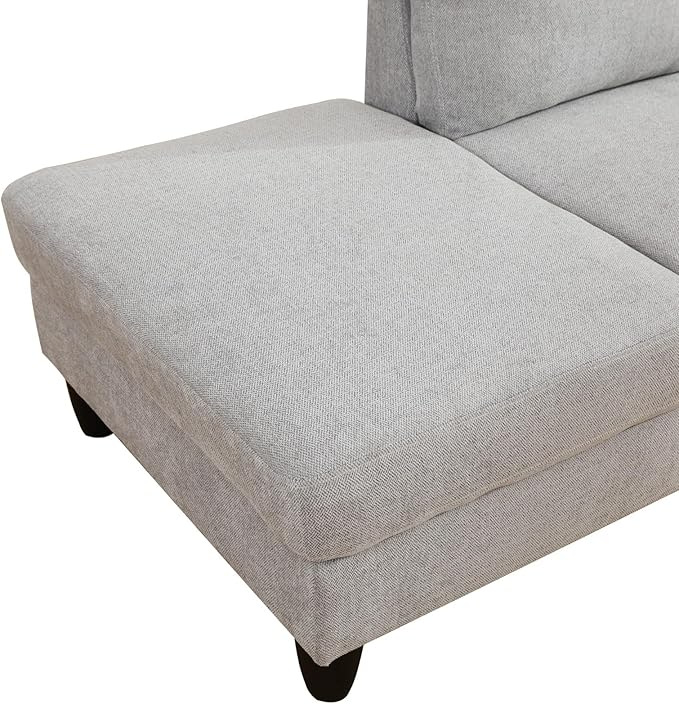 2-Piece L-Shaped Sectional Couches, Lounge, Modular Sofas for Home Office Apartment, Large Living Room Furniture Hand Facing, 2pcs 101.5'' Recliner+55.5'' Chaise(Left), Grey White Lint - LeafyLoom