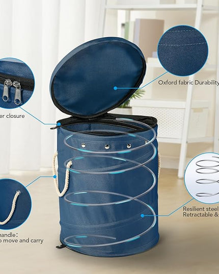Toy Storage Basket + Play Mat for Kids Toy Chest Organizer Toy Box for Toddlers Boys Girls Kids Toy Storage Organizer Storage Bins with Lids Large Toy Box Living Room Nursery Playroom (Blue) - LeafyLoom